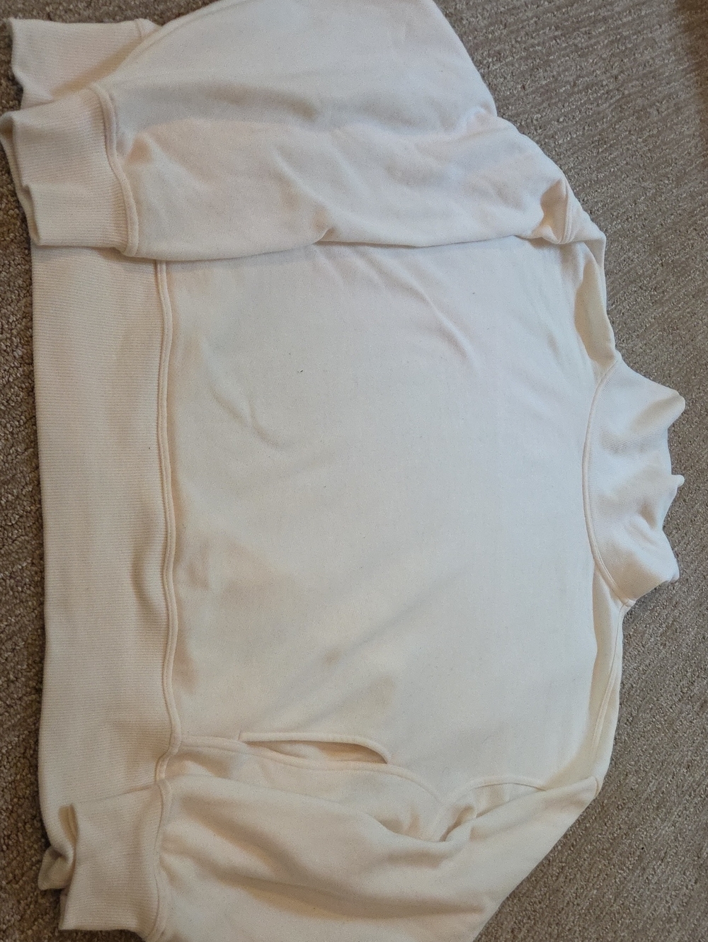 Womans ALO Yoga Cream Mock Neck Long Sleeve Sweatshirt MED